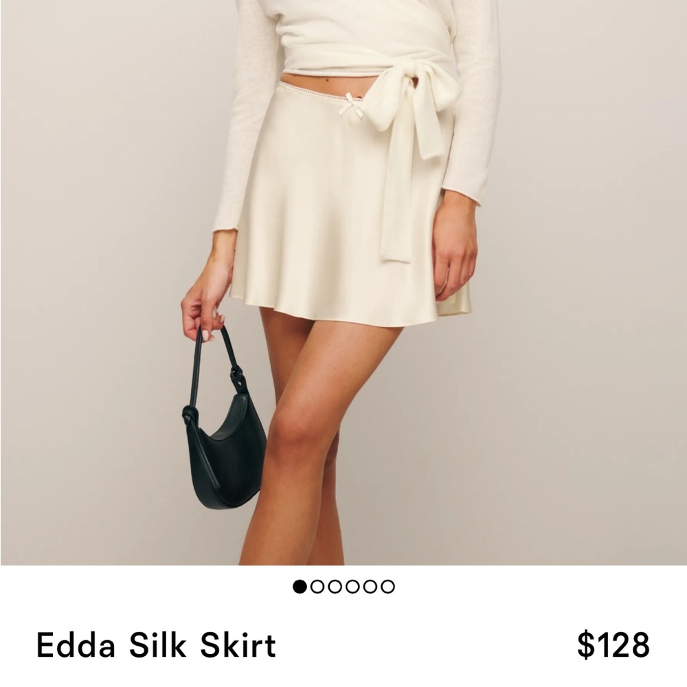 Reformation Edda Silk Skirt Ivory - Size XS